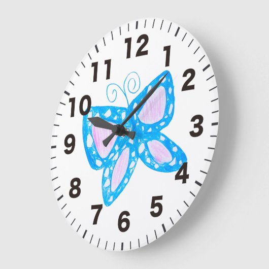 Horloge à papillon bleu mignon (Angle)