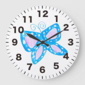 Horloge à papillon bleu mignon (Recto)