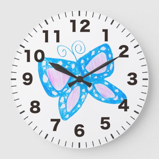 Horloge à papillon bleu mignon (Recto)