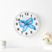 Horloge à papillon bleu mignon (Maison)