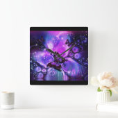 Horloge à papillon noir et pourpre (Maison)