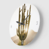 Horloge à thème du désert avec photo Cactus (Angle)