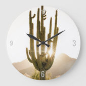 Horloge à thème du désert avec photo Cactus (Recto)
