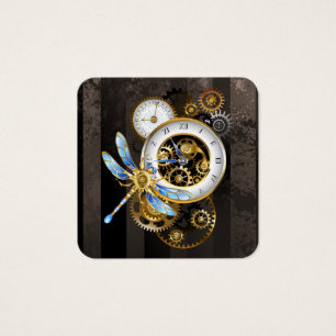 Horloge à vapeur avec libellule mécanique