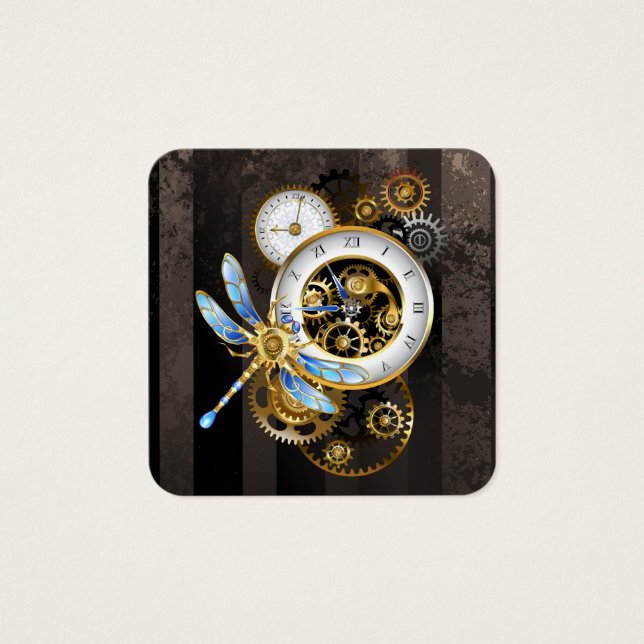 Horloge à vapeur avec libellule mécanique (Devant)