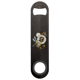 Horloge à vapeur avec libellule mécanique