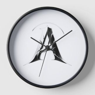 Horloge Abstract Letter A Black & White Modern Wall Clock