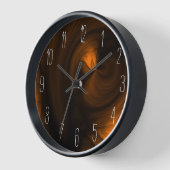 Horloge Abstrait Black Smoke Swirl - Orange (Angle)