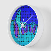 Horloge Abstrait bleu français avec texture tissée (Angle)