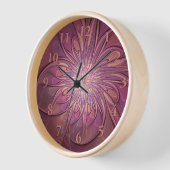 Horloge Abstrait Floral Fractal Art Berry couleurs (Angle)