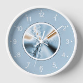 Horloge Abstrait Icy Blue Gradient Fractal (Recto)