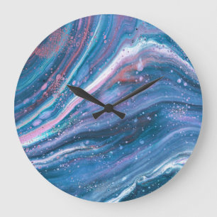 Horloge abstraite bleu cool Kansas City Special 3