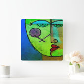 Horloge Abstraite colorée (Maison)