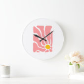 Horloge Abstraite de mur de fleurs roses (Maison)