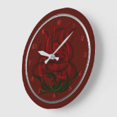 Horloge Abstraite du mur de rose rouge (Angle)