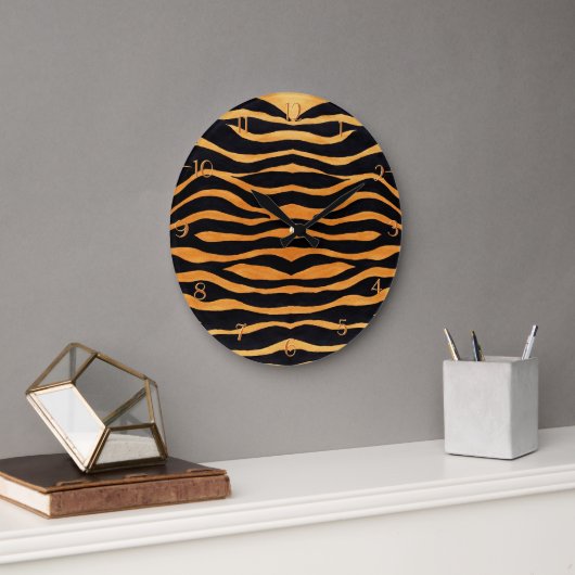 Horloge Abstraite du mur d'impression de tigre (Bureau)