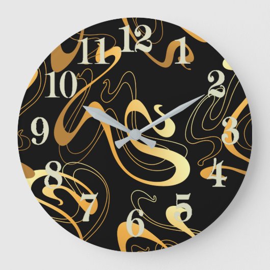 Horloge Abstraite jaune et noire (Recto)