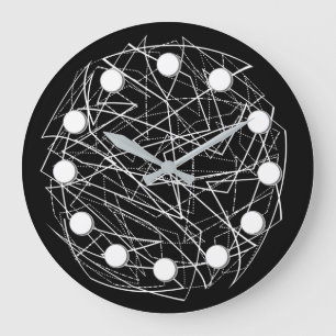 Horloge Abstraite moderne en noir et blanc