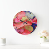 Horloge Abstraite Mur Acrylique Rouge Or (Maison)