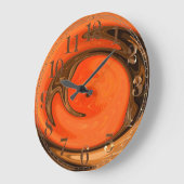 Horloge Abstraite Orange Brown Sunset (Angle)