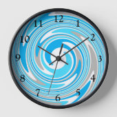 Horloge Abstraite spirale bleue et grise (Recto)