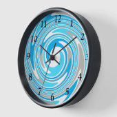 Horloge Abstraite spirale bleue et grise (Angle)