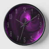 Horloge Abstraite spirale de fumée noire - Fuchsia (Recto)