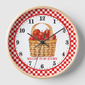 Horloge accueil mignon Pays pomme cuisine ajouter du texte (Recto)