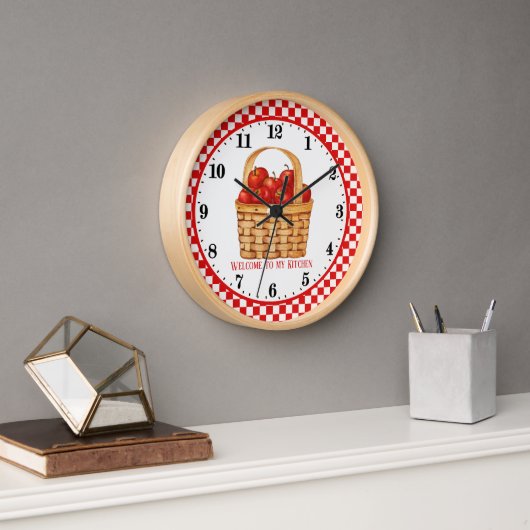 Horloge accueil mignon Pays pomme cuisine ajouter du texte (Bureau)