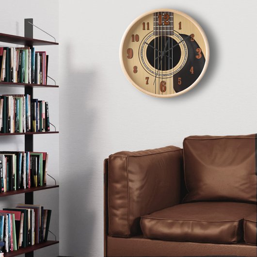 Horloge acoustique de la guitare avec chiffres