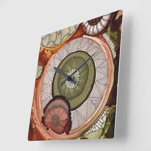 Horloge acrylique Carré Time Machine (Angle)