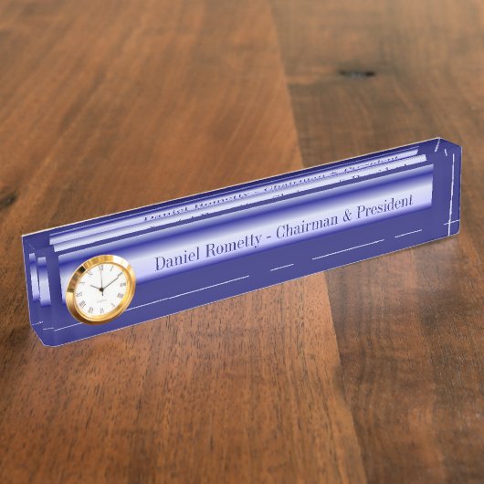 Horloge acrylique de plaque d'identification - (Taille)