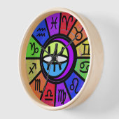 Horloge acrylique ronde Zodiac (Angle)