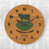 Horloge Acrylique Rustique Faux Wood Farm