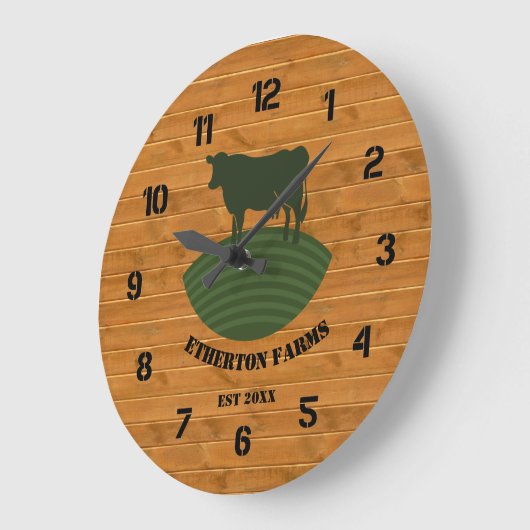 Horloge Acrylique Rustique Faux Wood Farm (Angle)