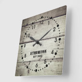 Horloge acrylique Rustique Patinée Style Bois (Angle)