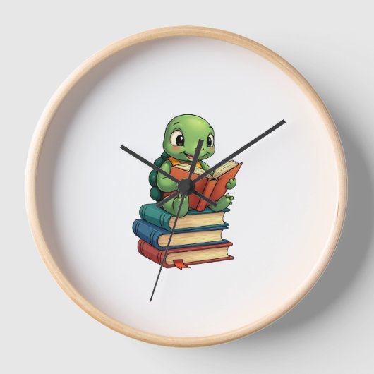 Horloge Adorable Turtle Reading Books (3) (Recto)
