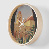Horloge Affiche Vintage voyage Pour Palerme, Italie. (Angle)