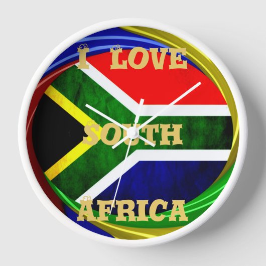 Horloge Afrique du Sud Drapeau : Motif dynamique à balayag (Recto)