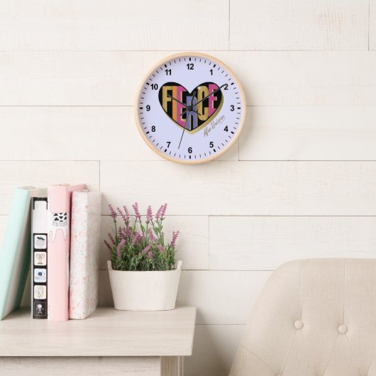 Horloge Afro Unicorn Fierce Heart Design (Salle de lecture)