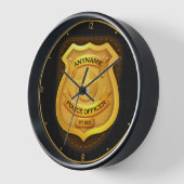 Horloge Agent de police personnalisé Sheriff Cop NAME Badg (Angle)