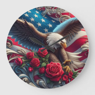 Horloge aigle américain patriotique