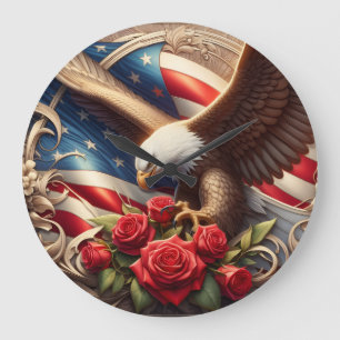 Horloge aigle américain patriotique