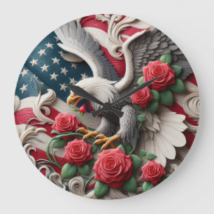 Horloge aigle américain patriotique