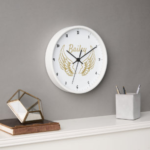 HORLOGE AILES D'ANGE EN OR PERSONNALISÉES