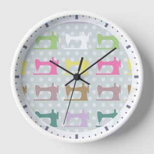 Horloge Aimer points de machine à coudre gris