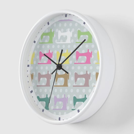 Horloge Aimer points de machine à coudre gris (Angle)