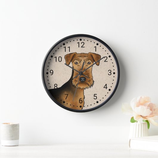 Horloge Airedale Terrier Bingley Terrier Chien Tête En Bei (Maison)