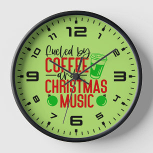 Horloge Alimenté par le café et la musique de Noël 