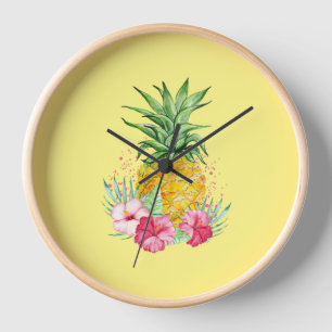 Horloge Aloha Tropical Aloha Hawaii Été Jaune
